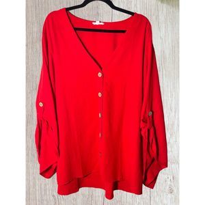 Oddy Boutique 1x Plus Red Blouse